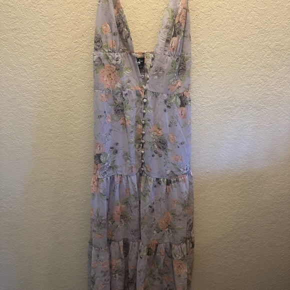 LULUs Floral Lavender Maxi Dress - Picture 6 of 8